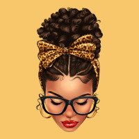 Light Skin Afro Messy Bun Leopard Bow Vintage Hoodie | Teevron