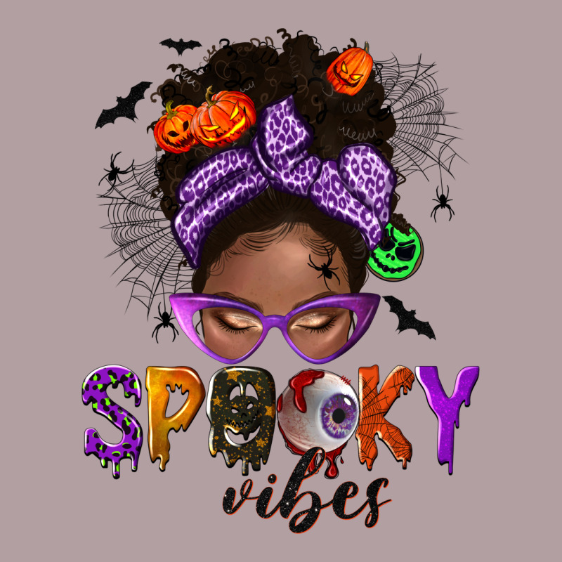 Spooky Vibes Afro Messy Bun Vintage Hoodie by NancyCooperArtShop | Teevron