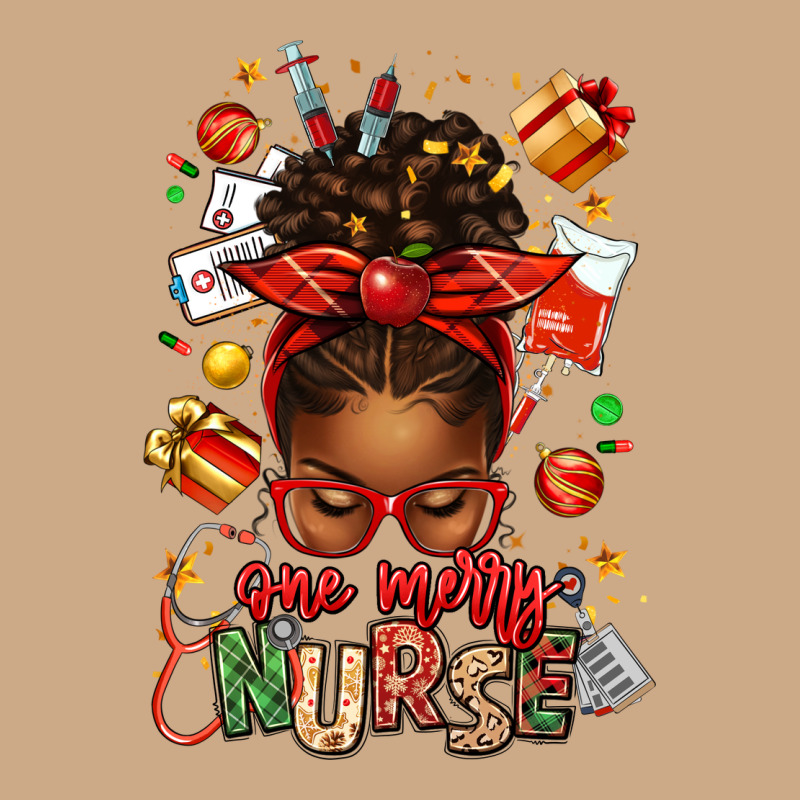 One Merry Nurse Afro Messy Bun Vintage Hoodie by texasbilliewilder | Teevron