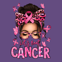 Lets Beat Cancer Afro Messy Bun Vintage Hoodie | Teevron