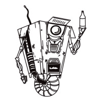 b&w claptrap   borderlands | Teevron
