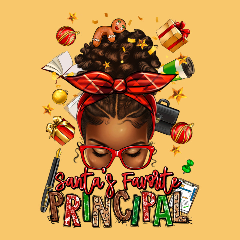 Santas Favorite Principal Afro Messy Bun Vintage Hoodie by texasbilliewilder | Teevron