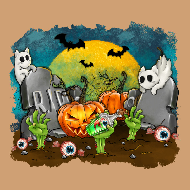 Cemetery With Ghost Cats Vintage Tee by texasbilliewilder | Teevron