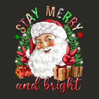 Stay Merry And Bright Christmas With Santa Heavy Core Tee | Teevron