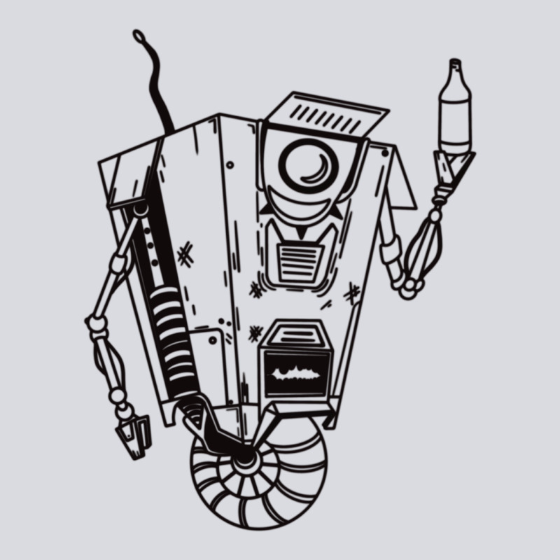 B&w Claptrap   Borderlands Zipper Hoodie by tuanDangUi | Teevron
