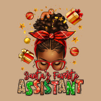 Santa's Favorite Assistant Afro Messy Bun Vintage Hoodie | Teevron
