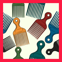 Afro Combs Seamless Patterns Zipper Hoodie | Teevron