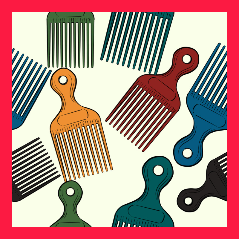 Afro Combs Seamless Patterns Zipper Hoodie by BundleAndBundleShop | Teevron