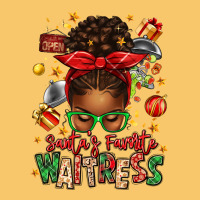 Santa's Favorite Waitress Messy Bun Vintage Hoodie | Teevron