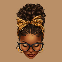 Afro Messy Bun Leopard Bow Vintage Hoodie | Teevron