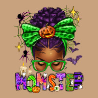 Halloween Afro Messy Bun Momster Vintage Tee | Teevron