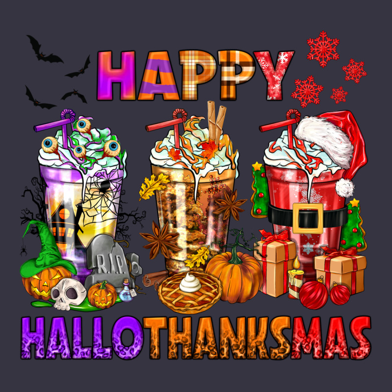 Happy Hallothanksmas Coffee Cups Vintage Hoodie by texasbilliewilder | Teevron