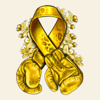 Childhood Cancer Yellow Ribbon With Boxing Gloves Vintage Tee | Teevron