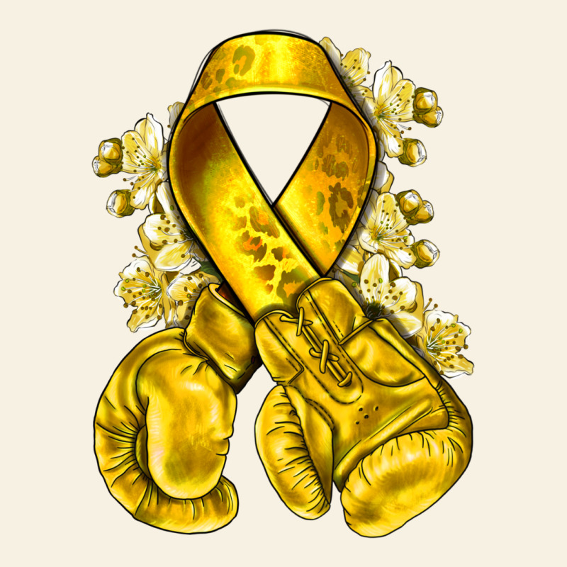 Childhood Cancer Yellow Ribbon With Boxing Gloves Vintage Tee by NancyCooperArtShop | Teevron