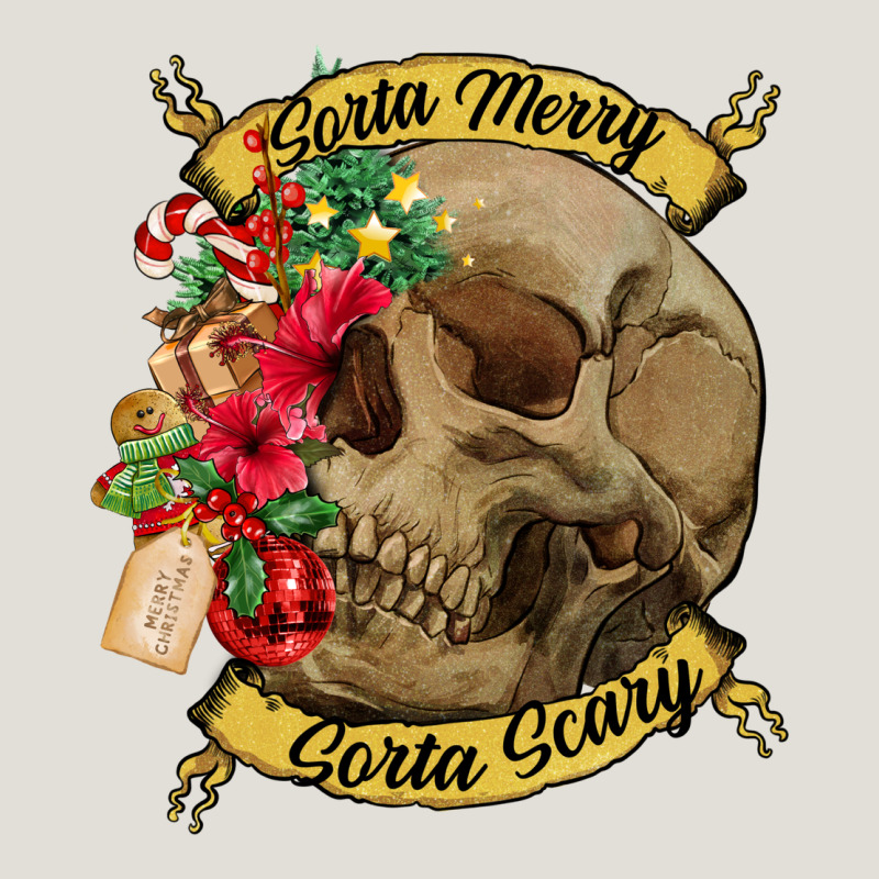 Sorta Merry Sorta Scary Skull Heavy Core Tee by NancyCooperArtShop | Teevron