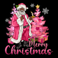 Pink Merry Christmas Black Santa Heavy Core Tee | Teevron