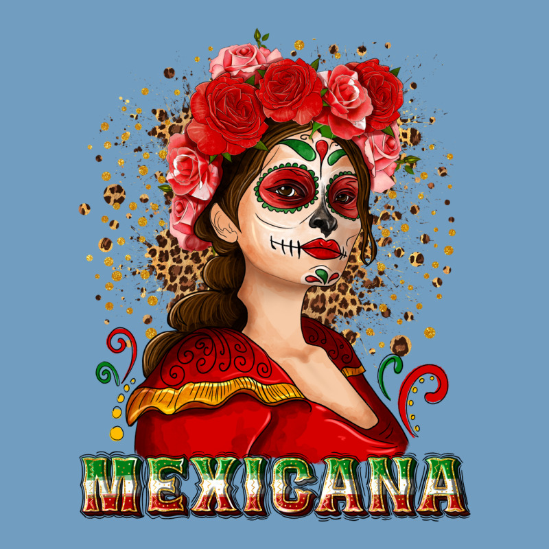 Sugar Skull Girl With Mexicana Urban Heavy Tee by NancyCooperArtShop | Teevron