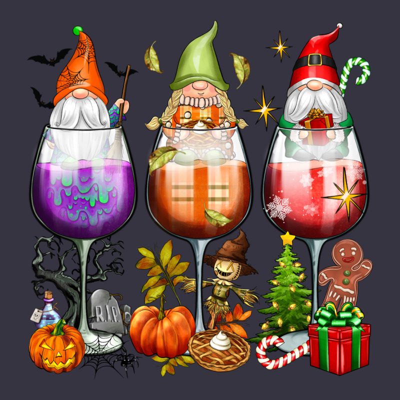 Hallothanksmas Wine Glasses And Gnomes Vintage Hoodie by texasbilliewilder | Teevron