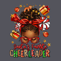 Santa's Favorite Cheerleader Afro Messy Bun Vintage Hoodie | Teevron