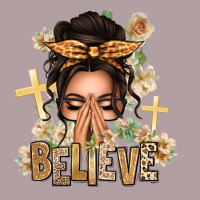 Believe Praying Caucasian Messy Bun Vintage Hoodie | Teevron