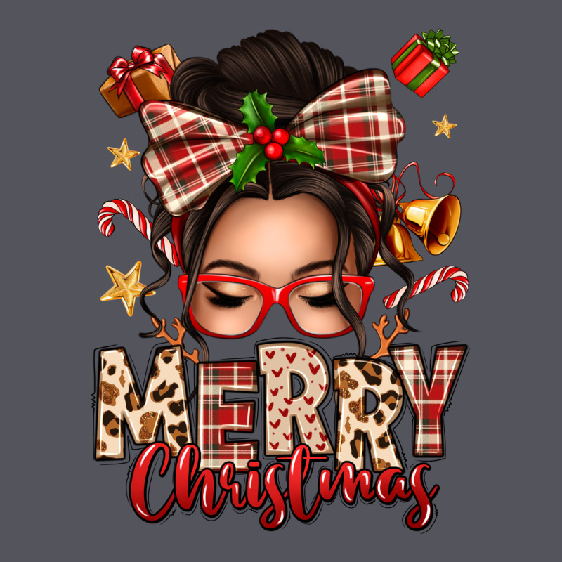Merry Christmas Messy Bun Vintage Hoodie by texasbilliewilder | Teevron