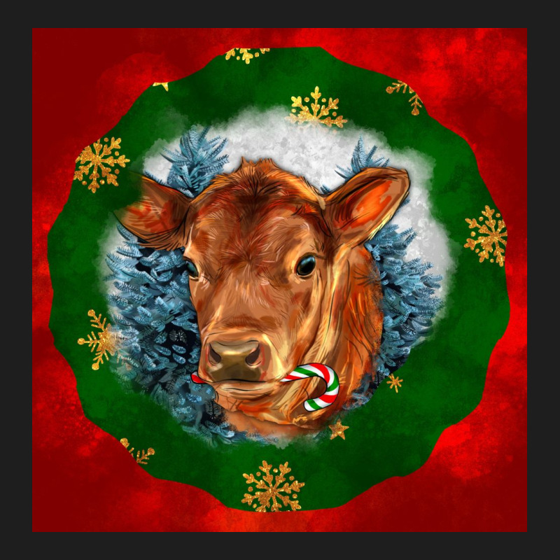 Christmas Red Angus Calf Head Heavyweight Hoodie by LillyAllenDesigns | Teevron