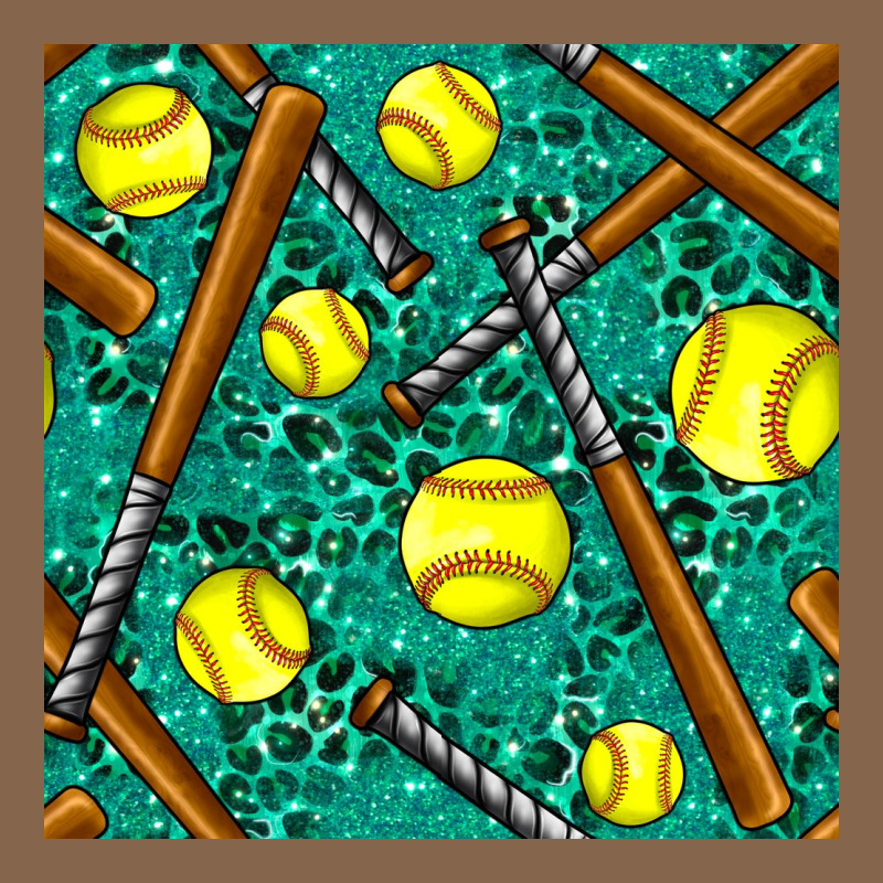 Softball Bat With Leopard And Glitter Seamless Pattern Premium Tee by BundleAndBundleShop | Teevron