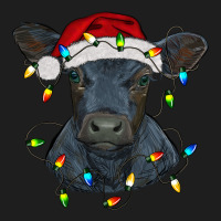 Christmas Baby Black Angus Calf With Lights Classic Tee | Teevron