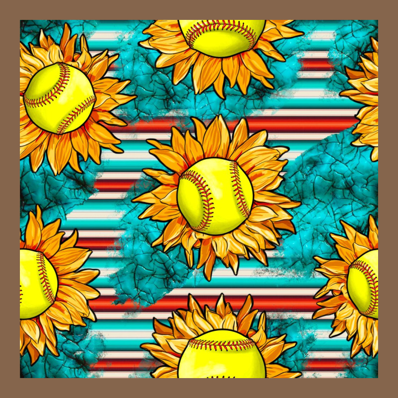 Softball Sunflowers With Serape Seamless Pattern Premium Tee by BundleAndBundleShop | Teevron