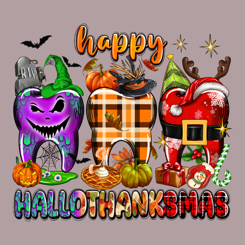 Happy Hallothanksmas Teeth Vintage Hoodie by texasbilliewilder | Teevron