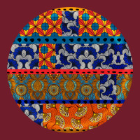 African Fabric Pattern Round Earrings Zipper Hoodie | Teevron