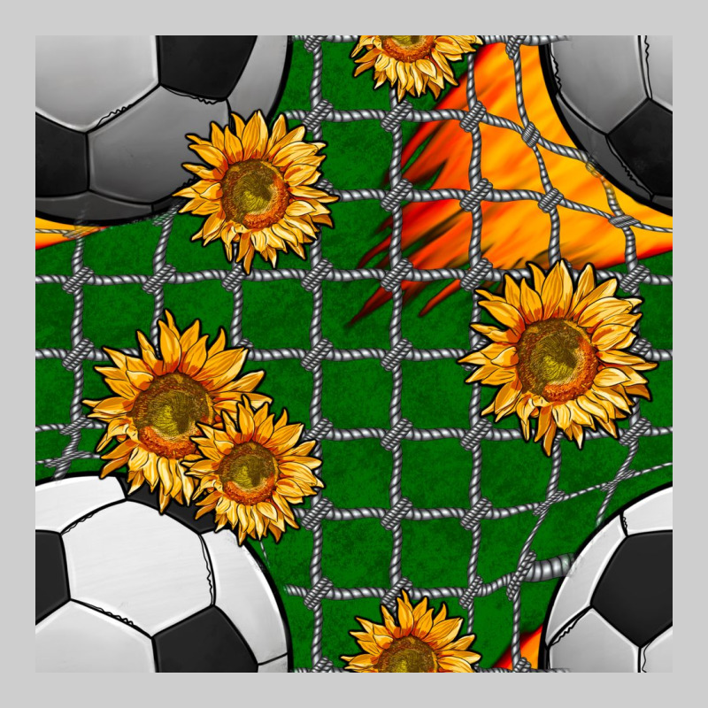 Soccer Balls And Sunflowers With Goal Nets Seamless Pattern Premium Tee by BundleAndBundleShop | Teevron