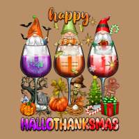 Happy Hallothanksmas Wine Glasses And Gnomes Vintage Hoodie | Teevron