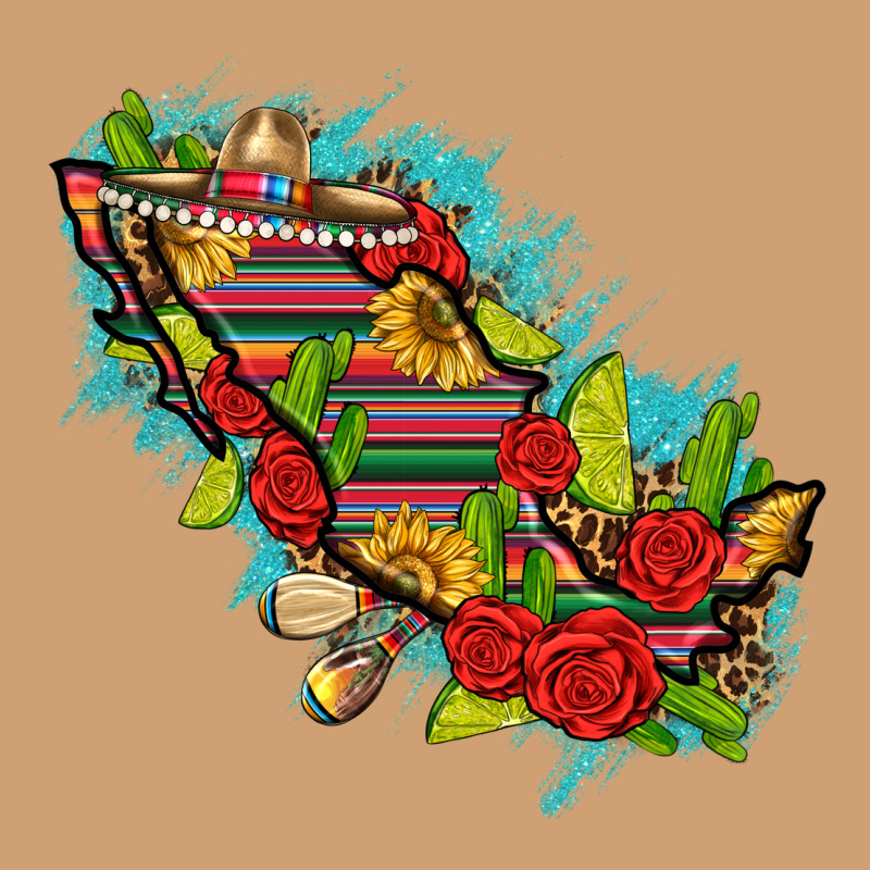 Mexico Map With Leopard And Sunflowers Vintage Tee by texasbilliewilder | Teevron