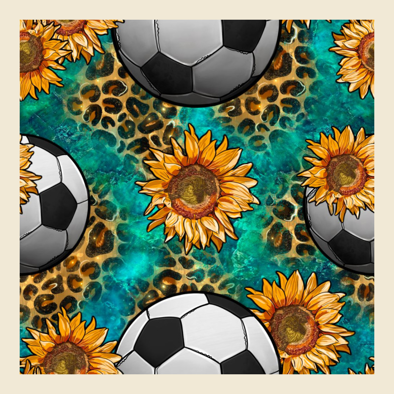 Soccer Balls And Sunflowers With Leopard And Gemstone Seamless Pattern Premium Tee by BundleAndBundleShop | Teevron