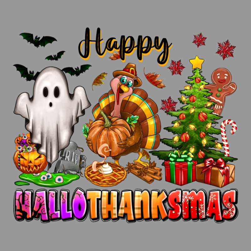 Happy Hallothanksmas With Ghost Turkey And Tree Vintage Hoodie by texasbilliewilder | Teevron