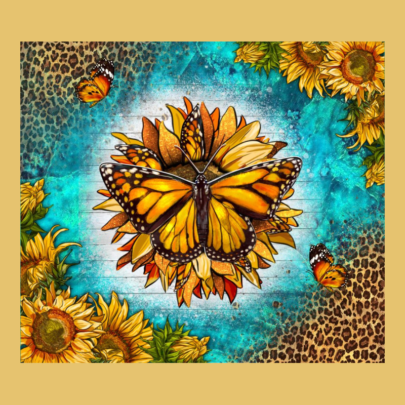 Monarch Butterfly Sunflower Premium Sweatshirt by LillyAllenDesigns | Teevron