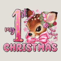 My First Christmas Pink Reindeer Heavy Core Tee | Teevron