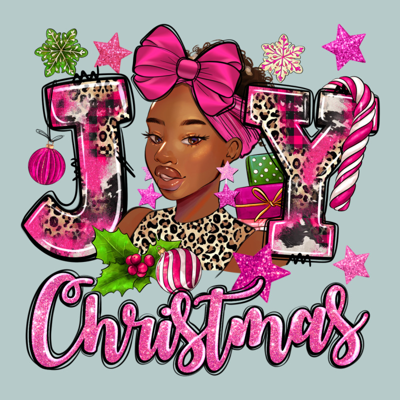 Pink Christmas Joy Black Woman Heavy Core Tee by MaliasSmallBusiness | Teevron