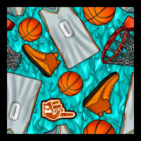 Basketball Uniform And Hoop Seamless Pattern Ladies Tee | Teevron