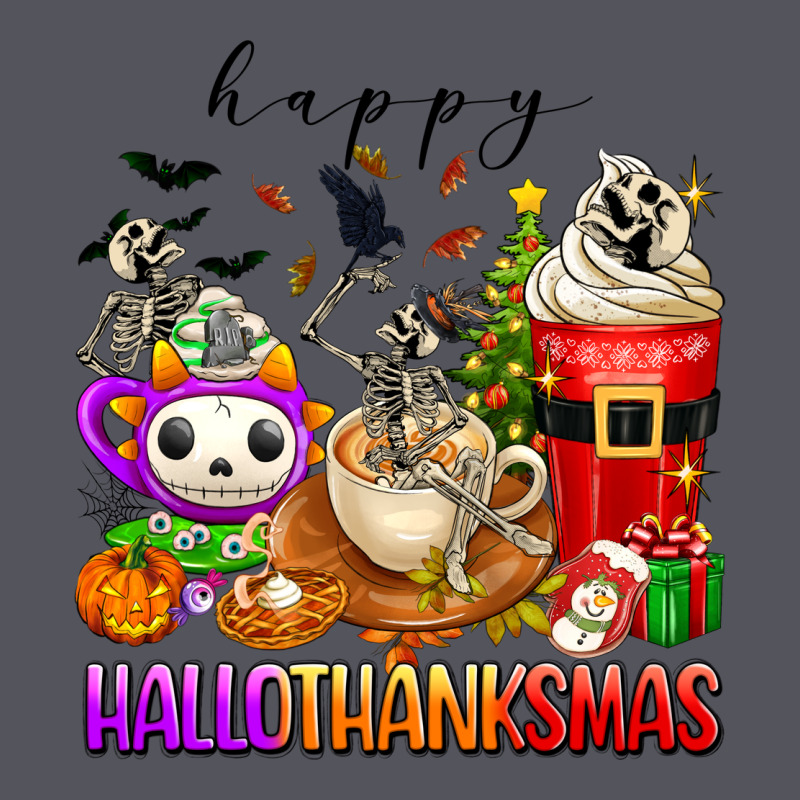 Happy Hallothanksmas Skeleton Coffee Cups Vintage Hoodie by texasbilliewilder | Teevron