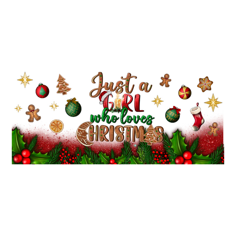 Just A Girl Who Loves Christmas Libbey Glass Ladies Tee by BundleAndBundleShop | Teevron
