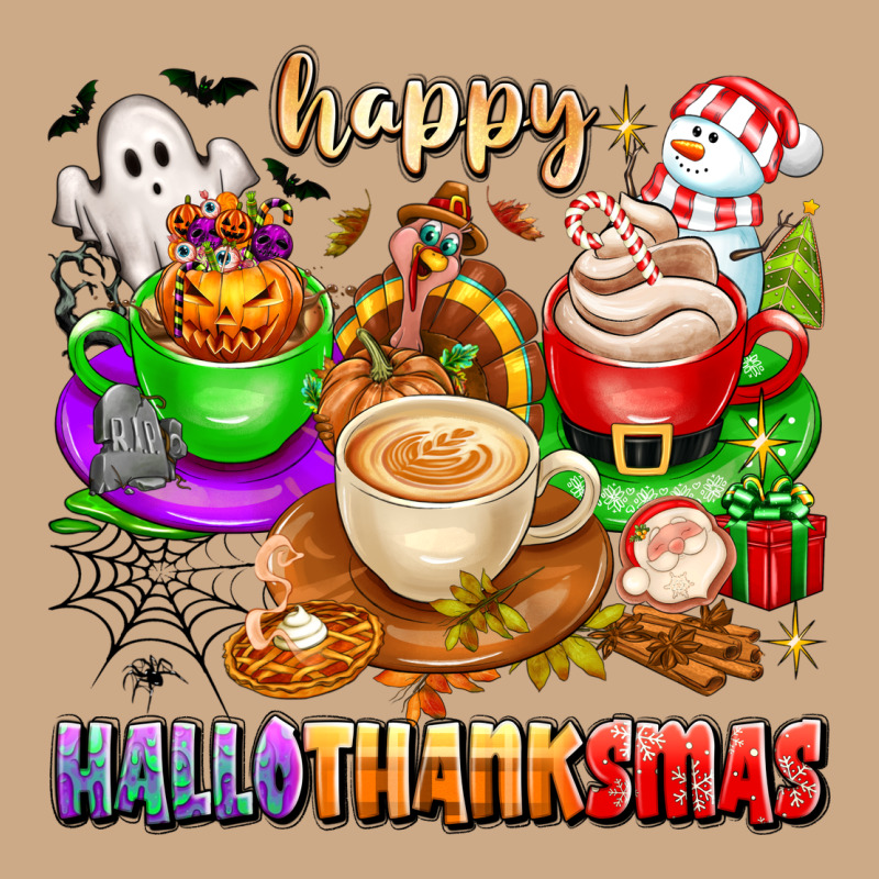 Happy Hallothanksmas Coffee Cups With Ghost Turkey Vintage Hoodie by texasbilliewilder | Teevron
