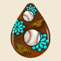 Baseball And Western Roses Teardrop  1 Premium Tee | Teevron