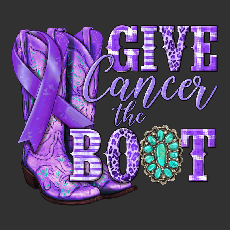 Give Cancer The Boot Purple Ribbon Urban Heavy Tee by NancyCooperArtShop | Teevron