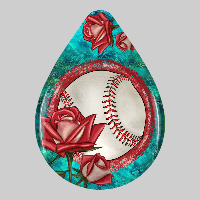 Baseball And Western Roses Teardrop  7 Premium Tee by BundleAndBundleShop | Teevron