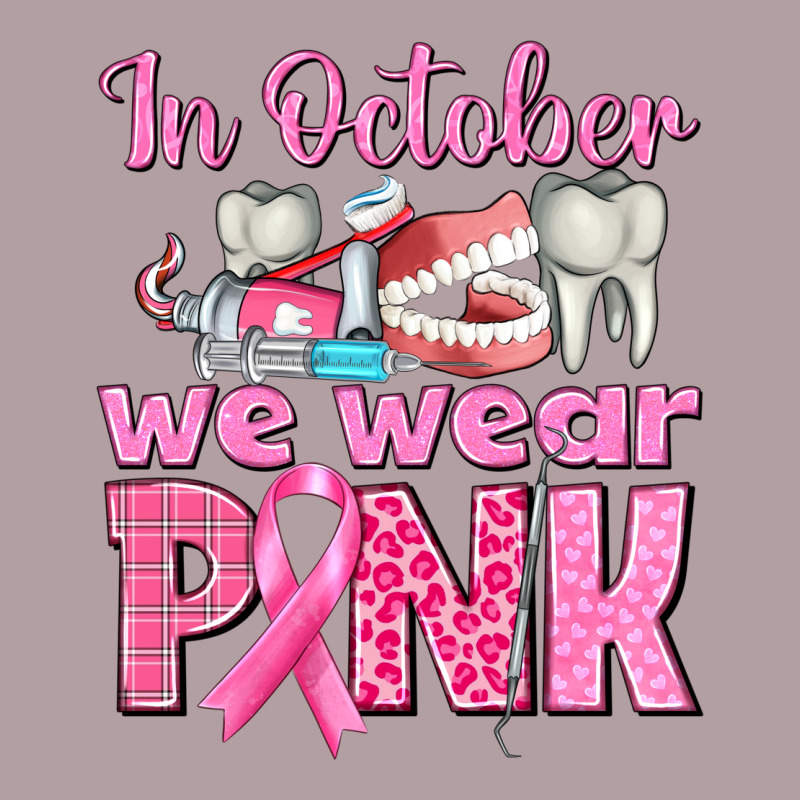 In October We Wear Pink Breast Cancer Awareness Vintage Hoodie by texasbilliewilder | Teevron