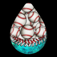 Baseball And Western Roses Teardrop  8 Premium Tee | Teevron