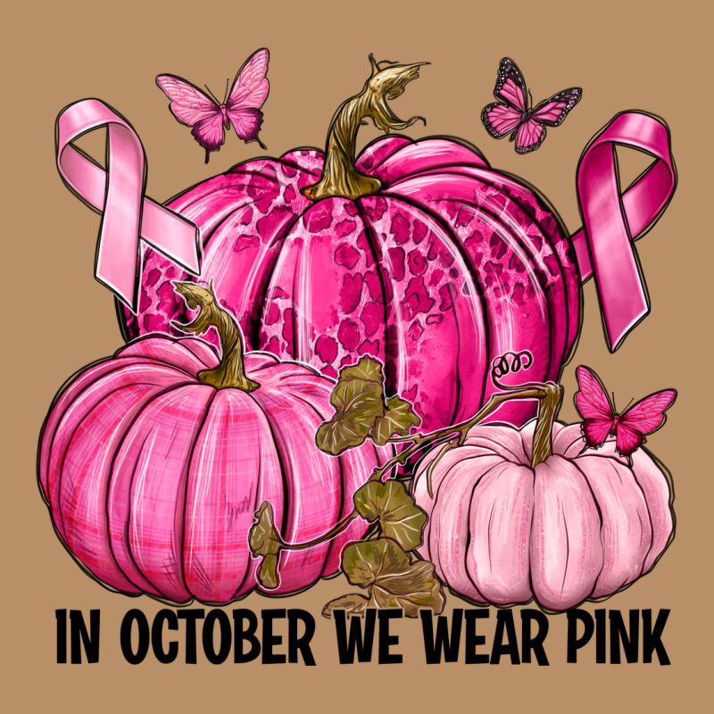 In October We Wear Pink With Pumpkin Vintage Hoodie by texasbilliewilder | Teevron