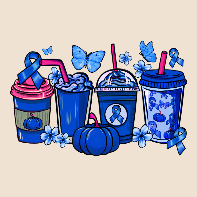 Colon Cancer Coffee Cups Blue Ribbon Urban Heavy Tee by NancyCooperArtShop | Teevron